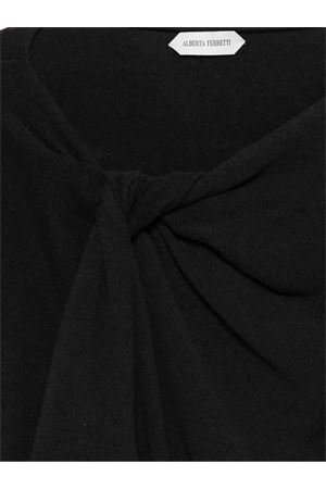 Maglione in lana vergine, seta e cashmere nero ALBERTA FERRETTI | A091466010555